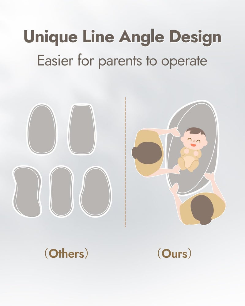 Papablic وسادة تغيير الأطفال، مقاومة للماء وغير قابلة للانزلاق، تشمل غطاء قابل للغسل، حزام أمان لطاولة تغيير قياسية، سرير، أريكة - Image 4